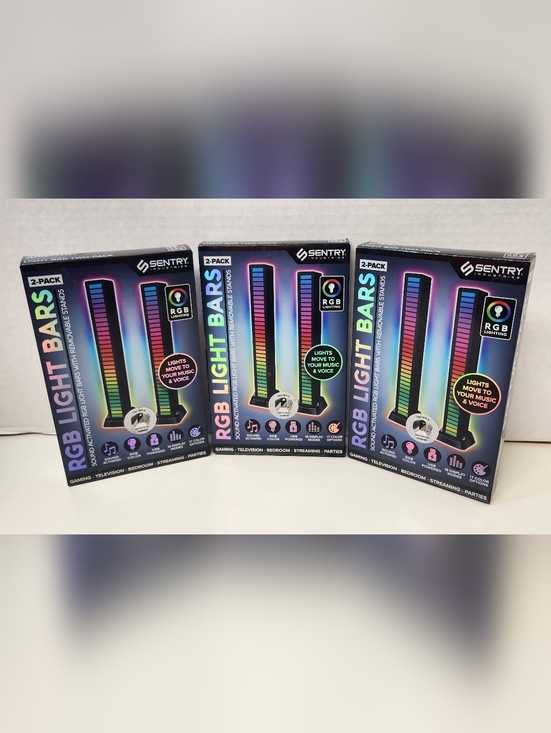 Entry Other - Bundle of 3 Sentry RGB Light Bars 2-Pack Sound Activated LED Gaming Lamps